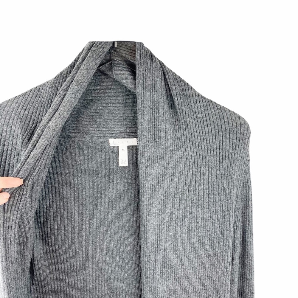Anthropologie Leith Draped Knit Open Wool Blend Cardigan Duster XS - Picture 4 of 4